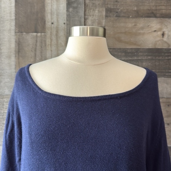 NWT! New York & Co navy knit sweater medium zipper oversized gorpcore classic - Picture 3 of 12